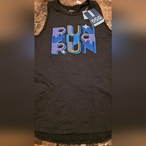DSG Black Tank Top with Vibrant Graphic Girls Large Nwt